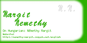margit nemethy business card