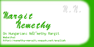 margit nemethy business card